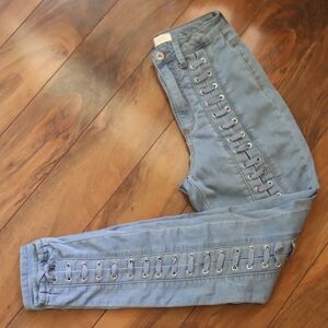 Aphrodite High Rise Lace-Up Blue Jeans